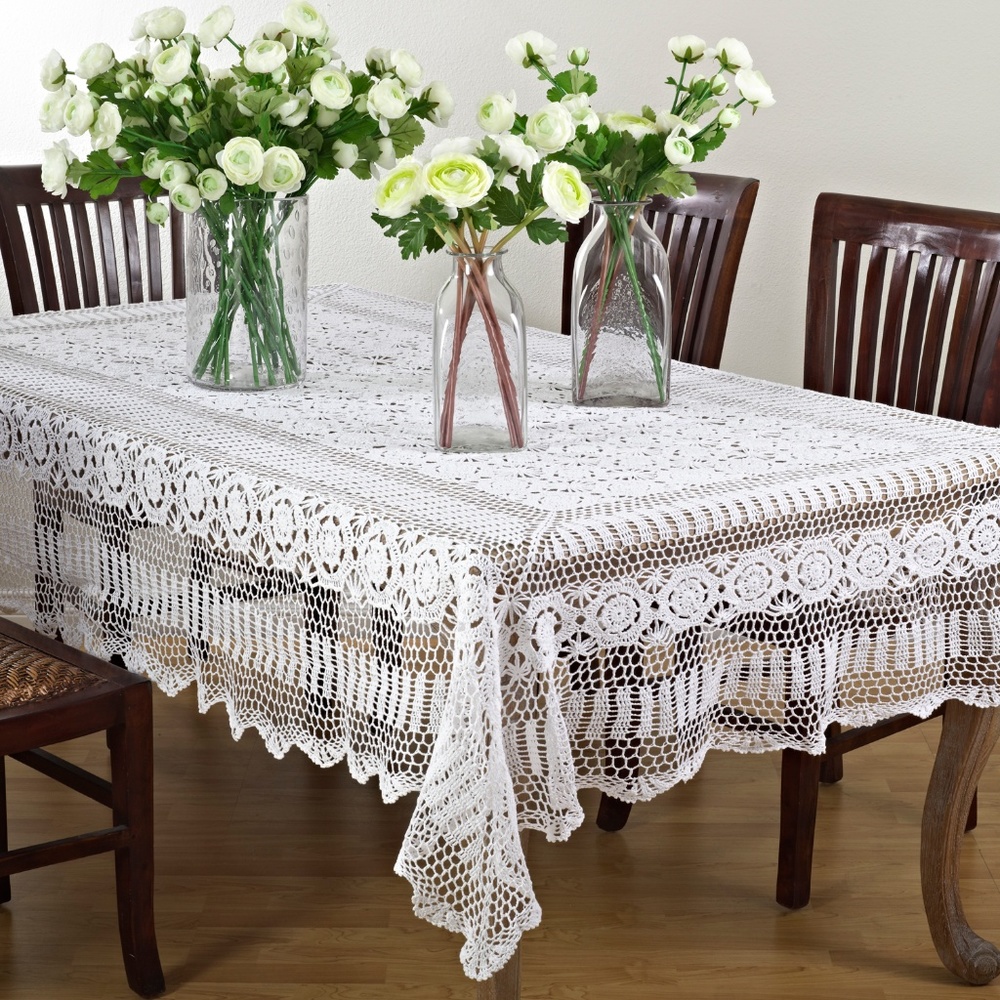 Occasion Gallery HANDMADE Crochet Tablecloth 72x90